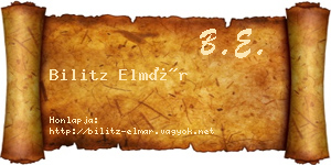 Bilitz Elmár névjegykártya